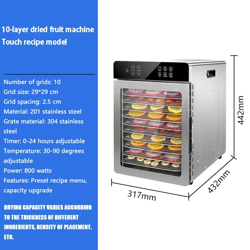 Multi-Tray Food Dehydrator Dryer