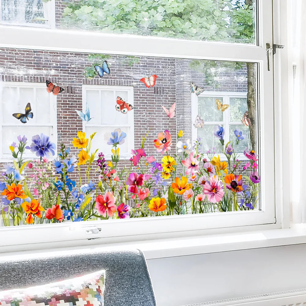 Butterfly Floral Window Decals