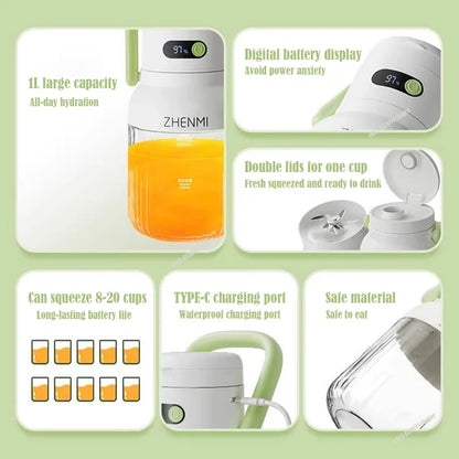 ZHENMI J15 Portable USB Juicer 1L Blender
